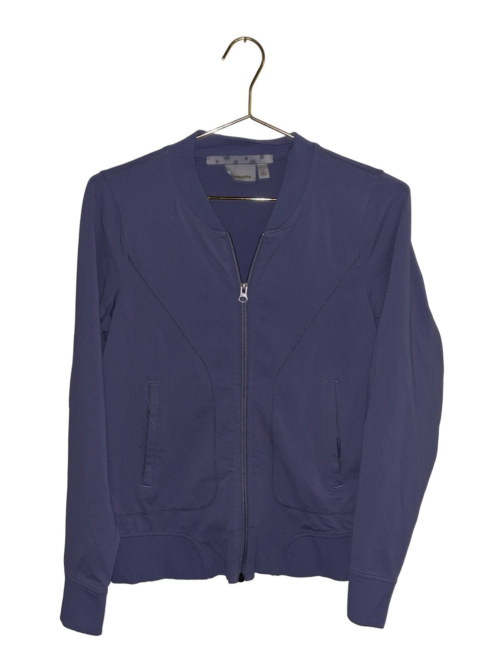 Women's Athleta Blue/Gray Zip Athletic Gym Jacket Small Workout - Picture 2 of 4